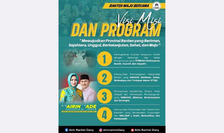 Airin-Ade Mendaftar ke KPU Banten, Usung Visi-Misi dan 12 Program