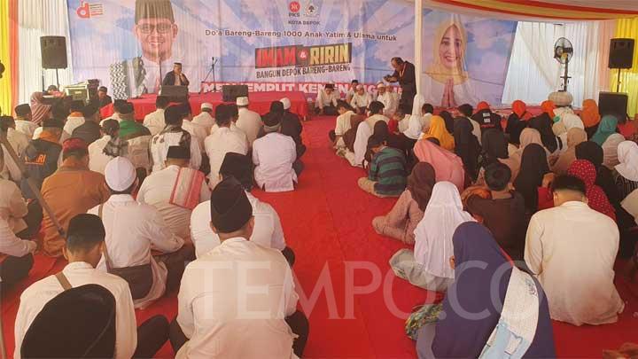 Imam Budi Hartono- Ririn Doa Bersama Anak Yatim dan Ulama sebelum Daftar ke KPU Depok