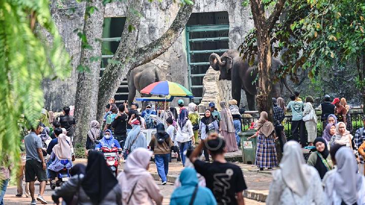 Ratusan Ribu Pengunjung Padati Ragunan saat Libur Panjang Tahun Baru Hijriah